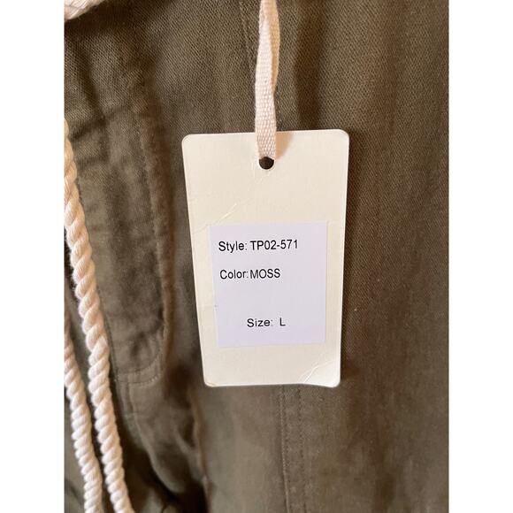 L.T.J. Letter To Juliet Women's Crop Zip Ankle Utility Joggers in Moss Sz L NWT - Picture 6 of 13